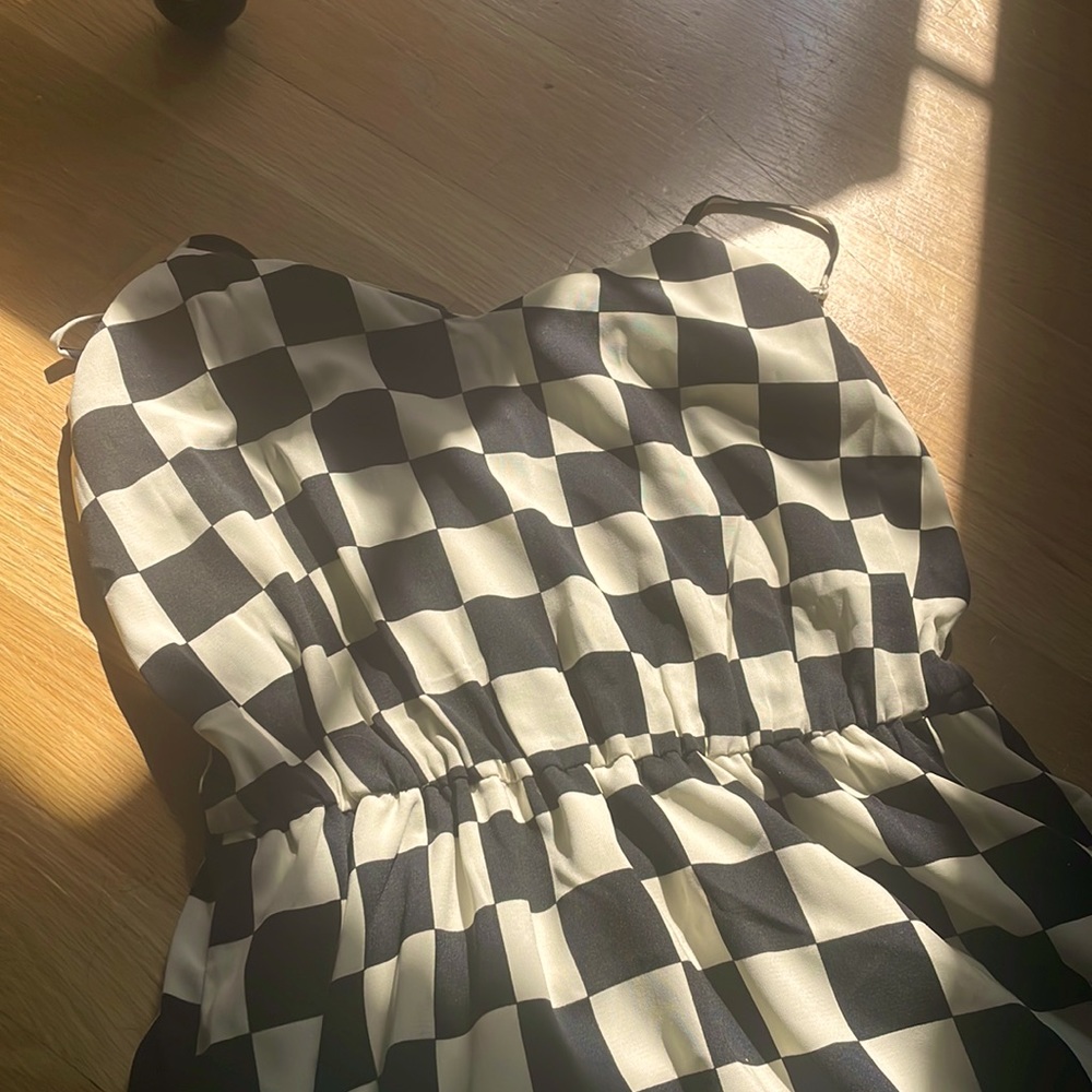 Checkered dress black and white.